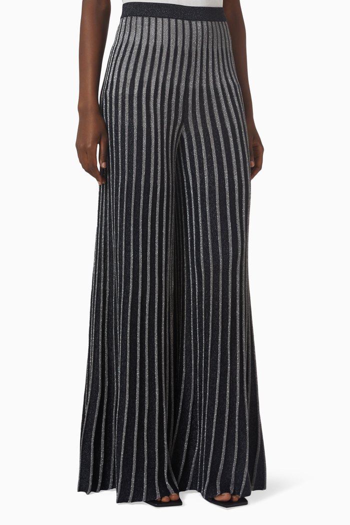 Pleated Wide-leg fit in Lurex Jersey, Multicolour