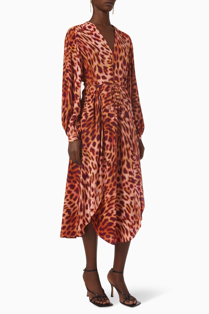 

Cheetah Print Dress in SIlk, Pink