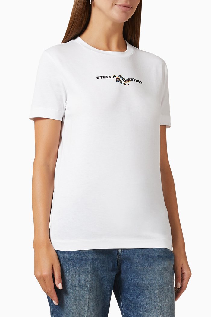 Glitch Logo T-shirt in Cotton-jersey, White