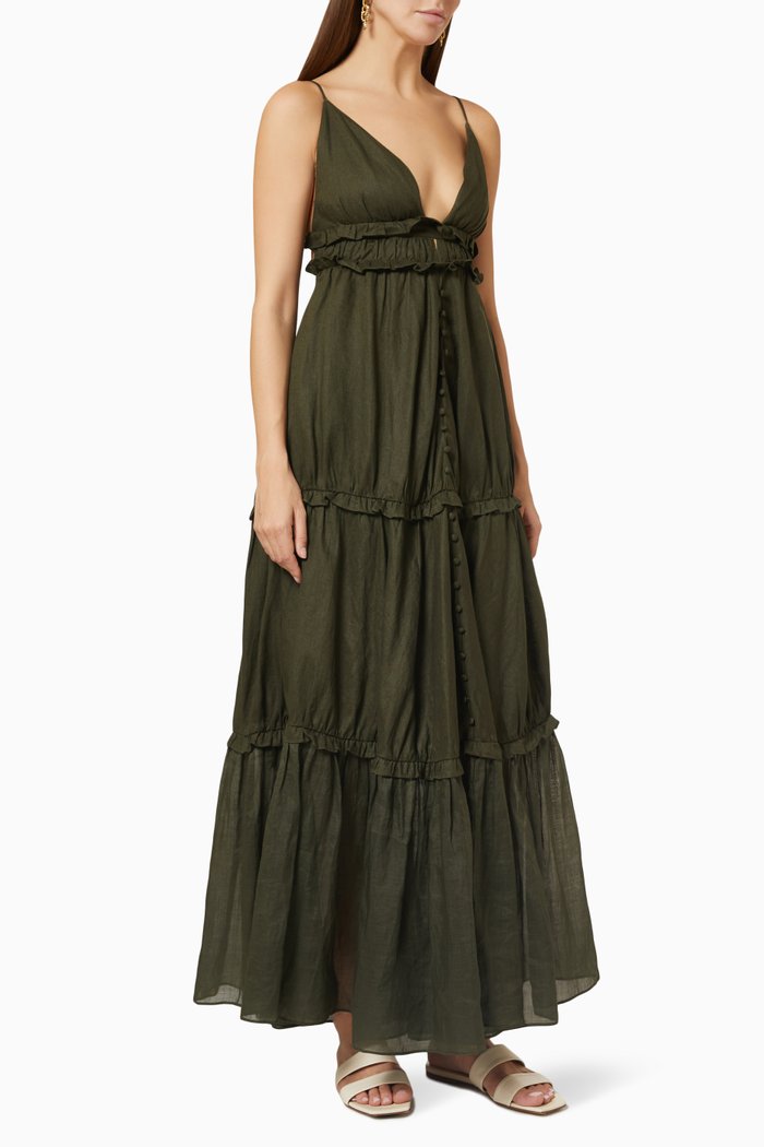 

Liana 2.0 Maxi Dress in Linen, Green