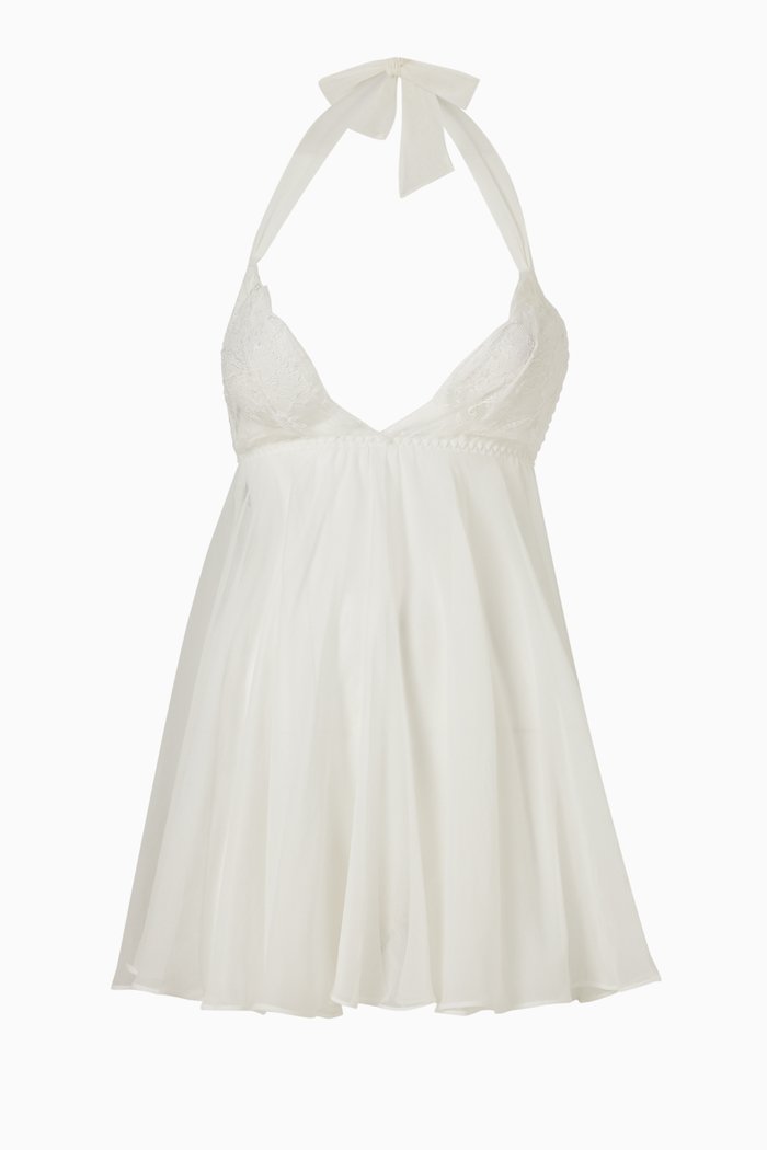 Ava Babydoll in Silk, White
