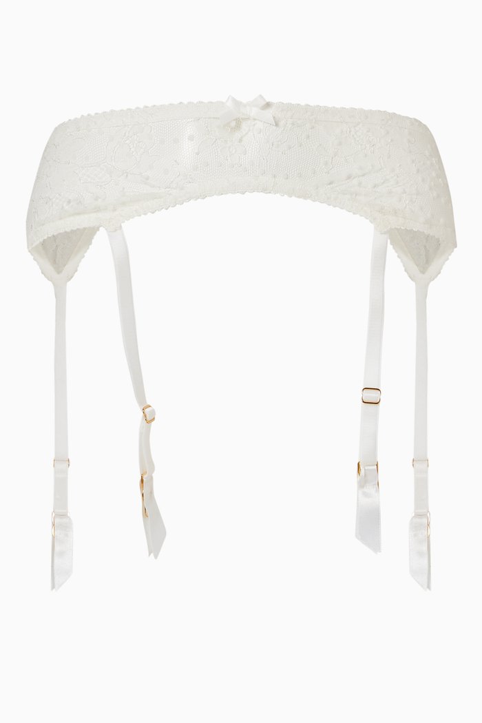 

Evelyn Suspender in Lace, White
