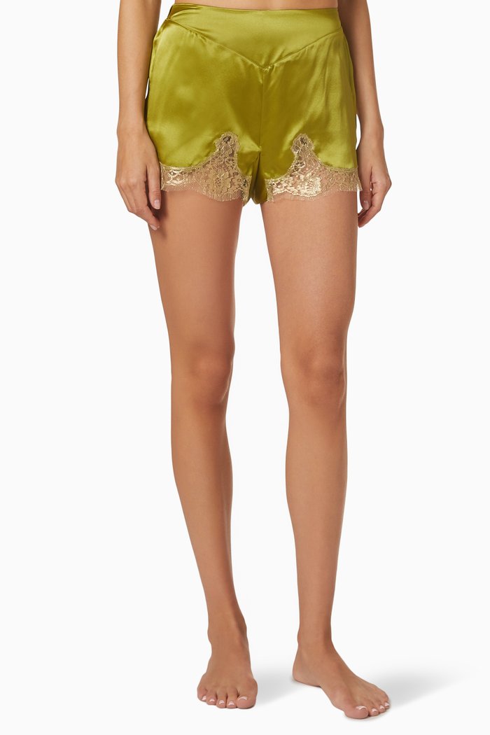 

Golden Hour Shorts in Silk, Green