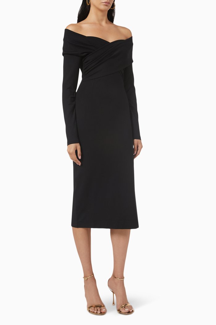 

Zodiac Midi Dress in Nylon, Black