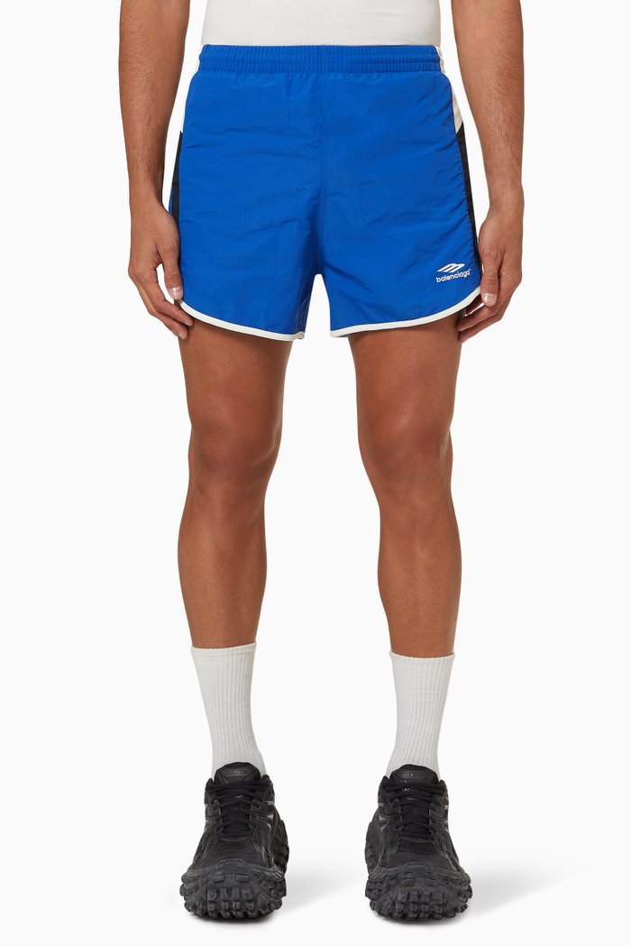

3B Sports Icon Tracksuit Running Shorts in Nylon, Blue