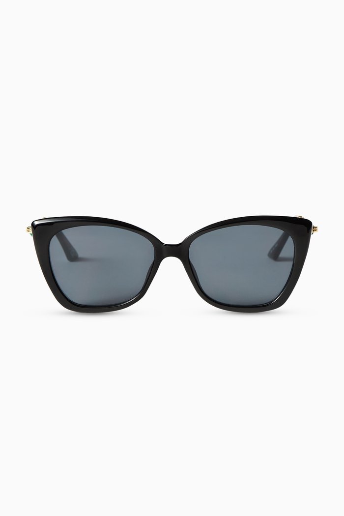 

x Missoma Lyra Sphere Sunglasses in Plastic & Metal, Black