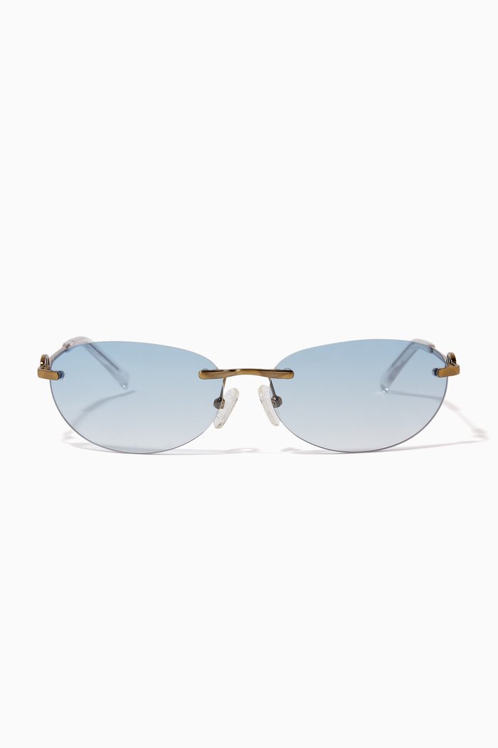 

Slinky Ltd. Edition Oval Sunglasses in Metal, Gold