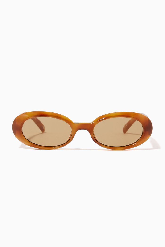 

Work It! Oval Sunglasses in BPA-free Plastic, Brown