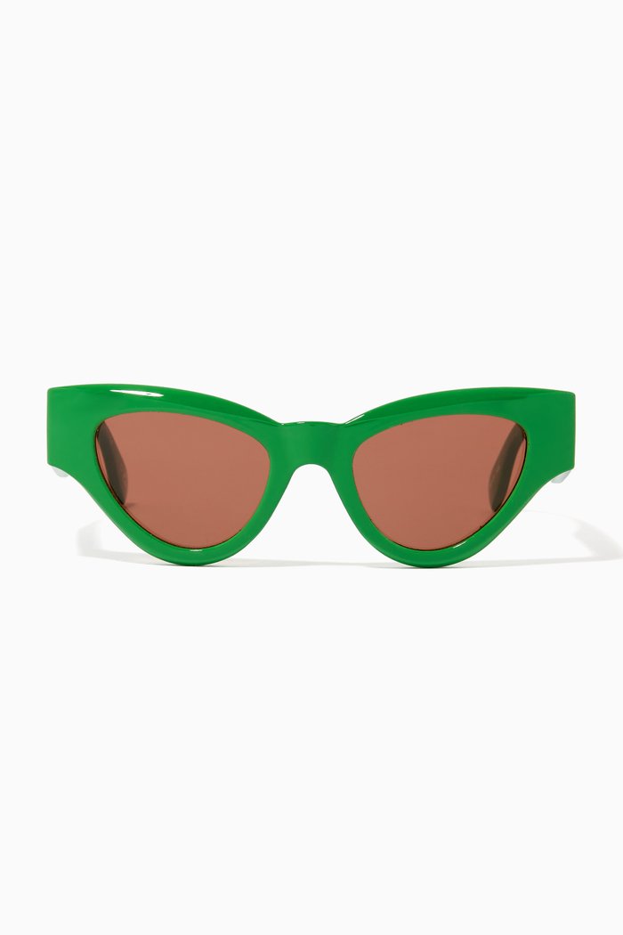 

Fanplastico Cat-eye Sunglasses in Recycled Acrylic, Green