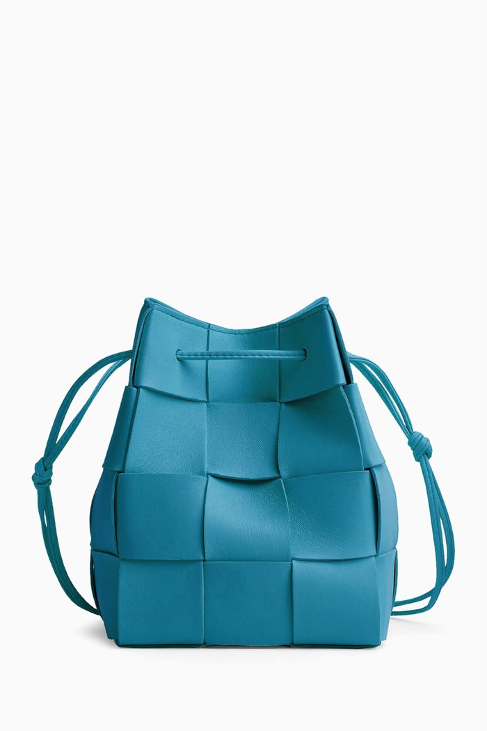 

Cassette Mini Bucket Bag in Nappa, Blue