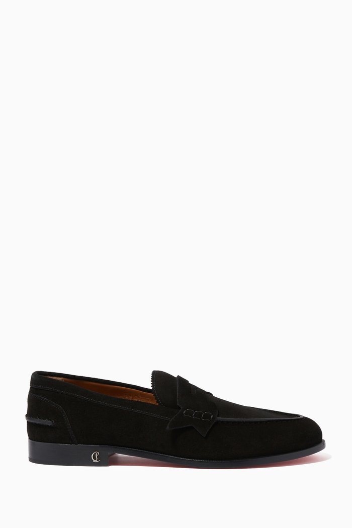 

No Penny Loafers in Crosta Suede, Black