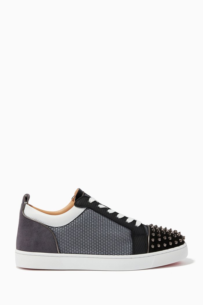 

Louis Junior Spikes Sneakers in Suede & Mesh, Black