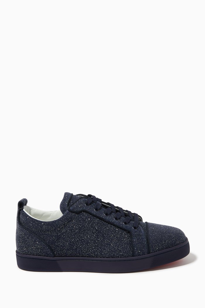 

Louis Junior Glittered Low-top Sneakers in Leather, Blue