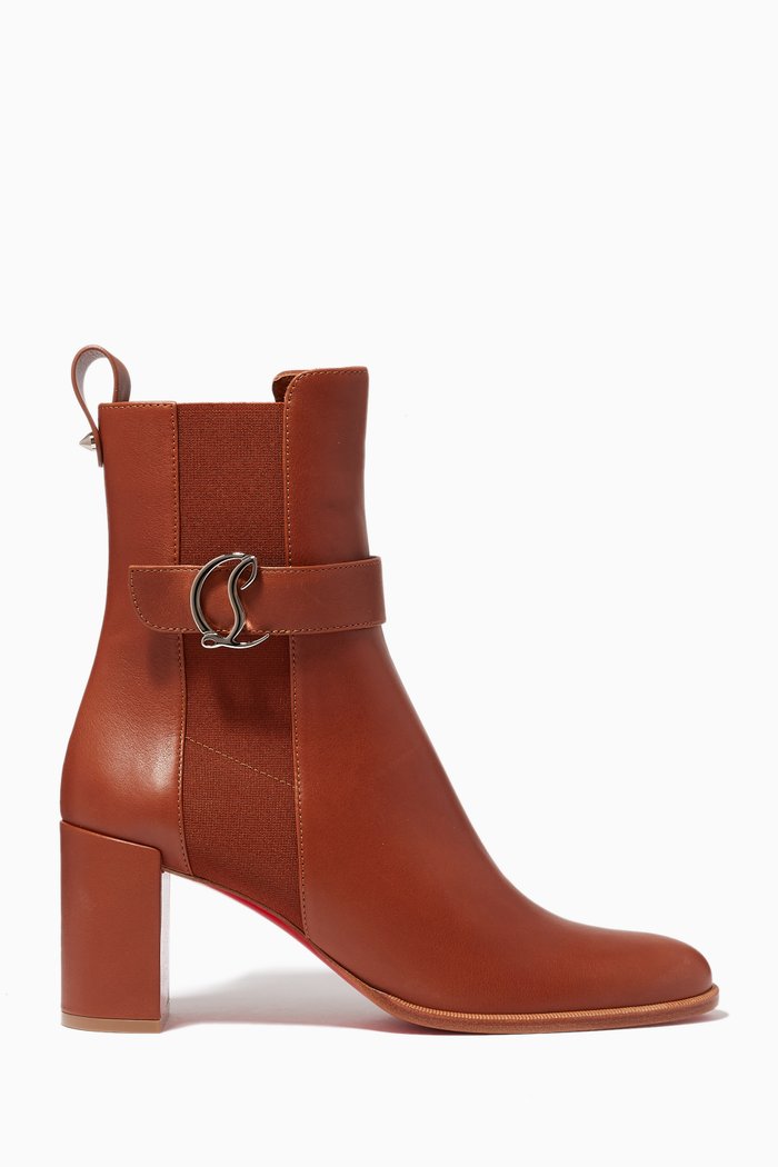 Chelsea 70mm Ankle Boots in Calf Leather, Brown