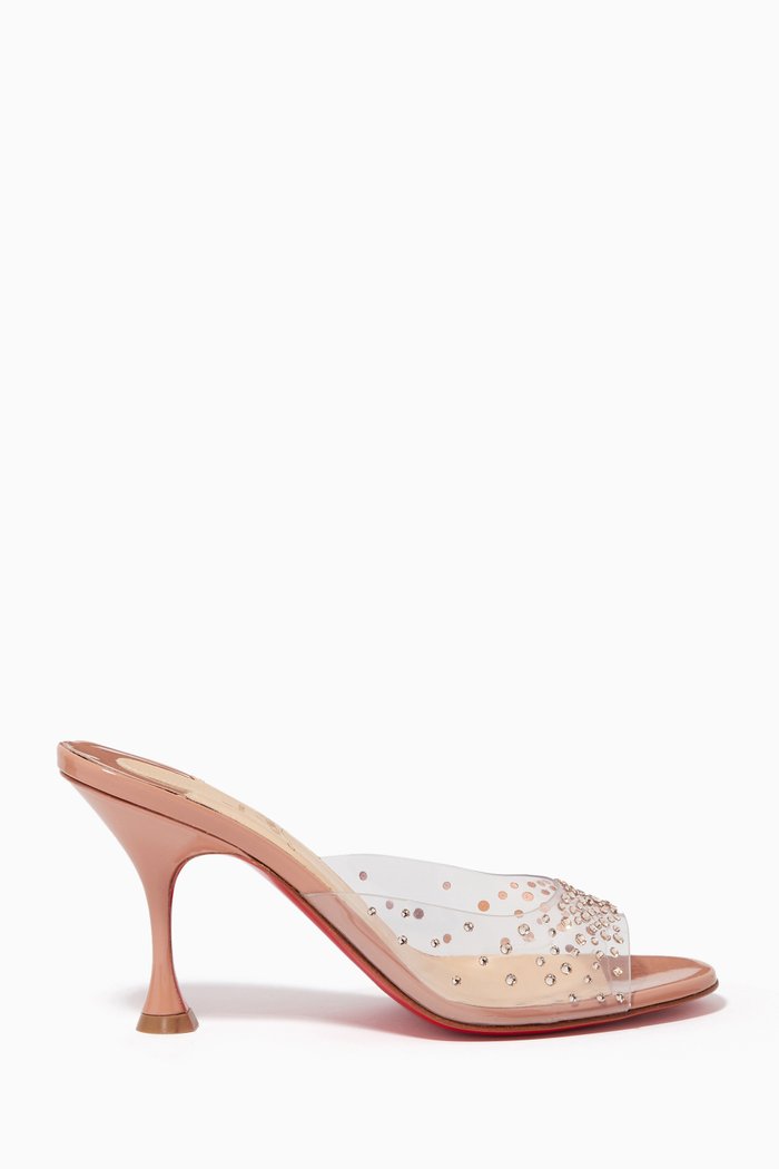 

Degramule Heel Sandals in Plexi & Patent Leather, Neutral