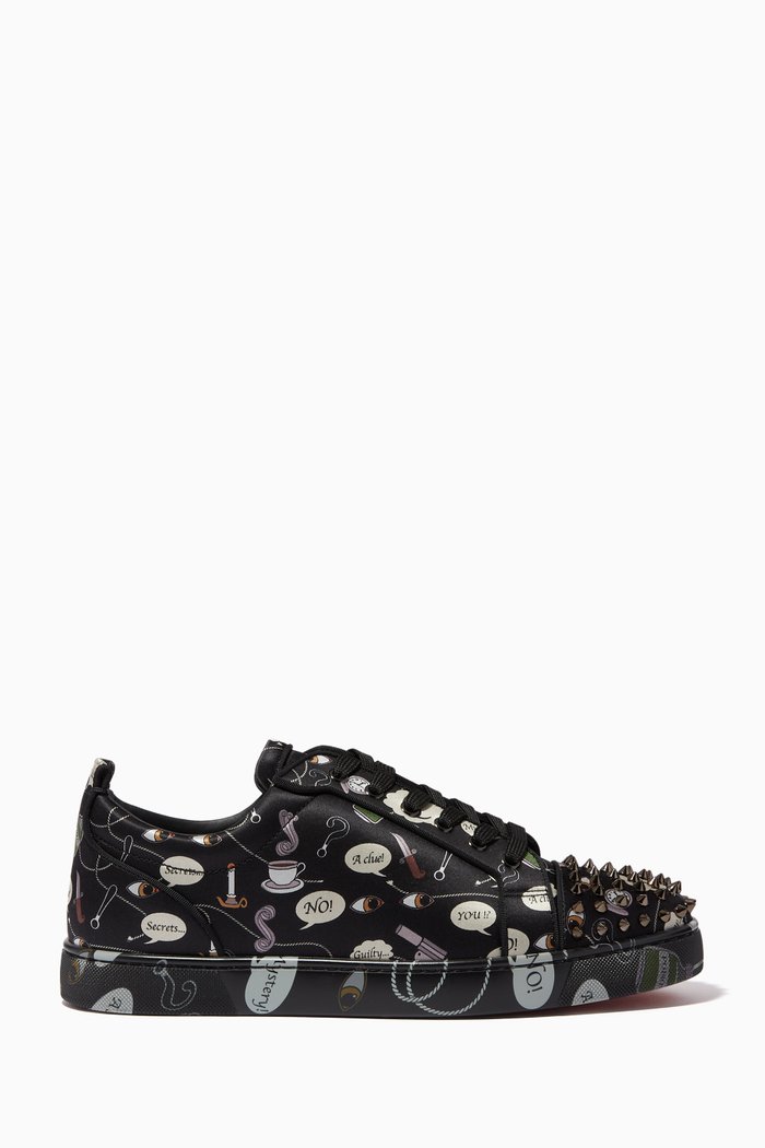 

Louis Junior Spikes Low-top Sneakers in Satin, Black