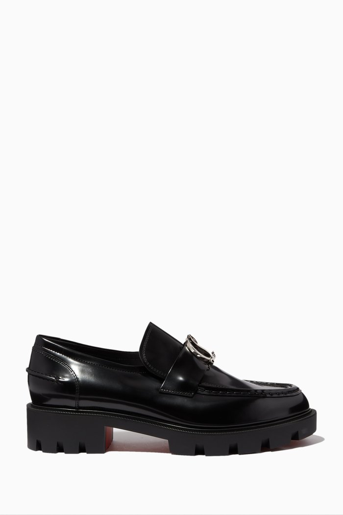 

CL Lug Moccasins in Calf Leather, Black