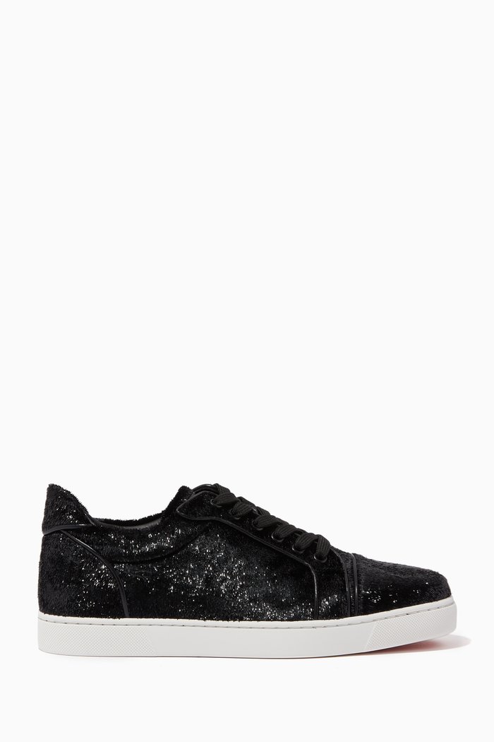 

Vieira Low-top Sneakers in Lamé Velvet, Black