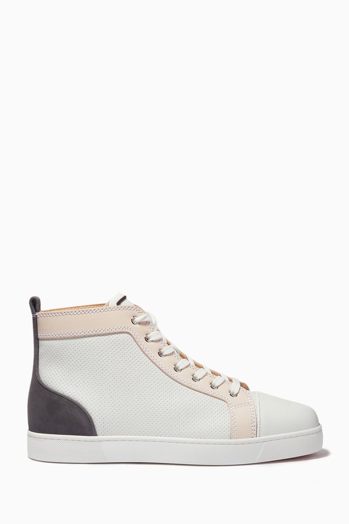 

Louis Sneakers in Perforated Leather & Suede, Multicolour