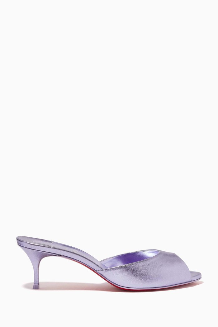 

Me Dolly 55mm Kitten Heel Sandals in Laminated Leather, Purple