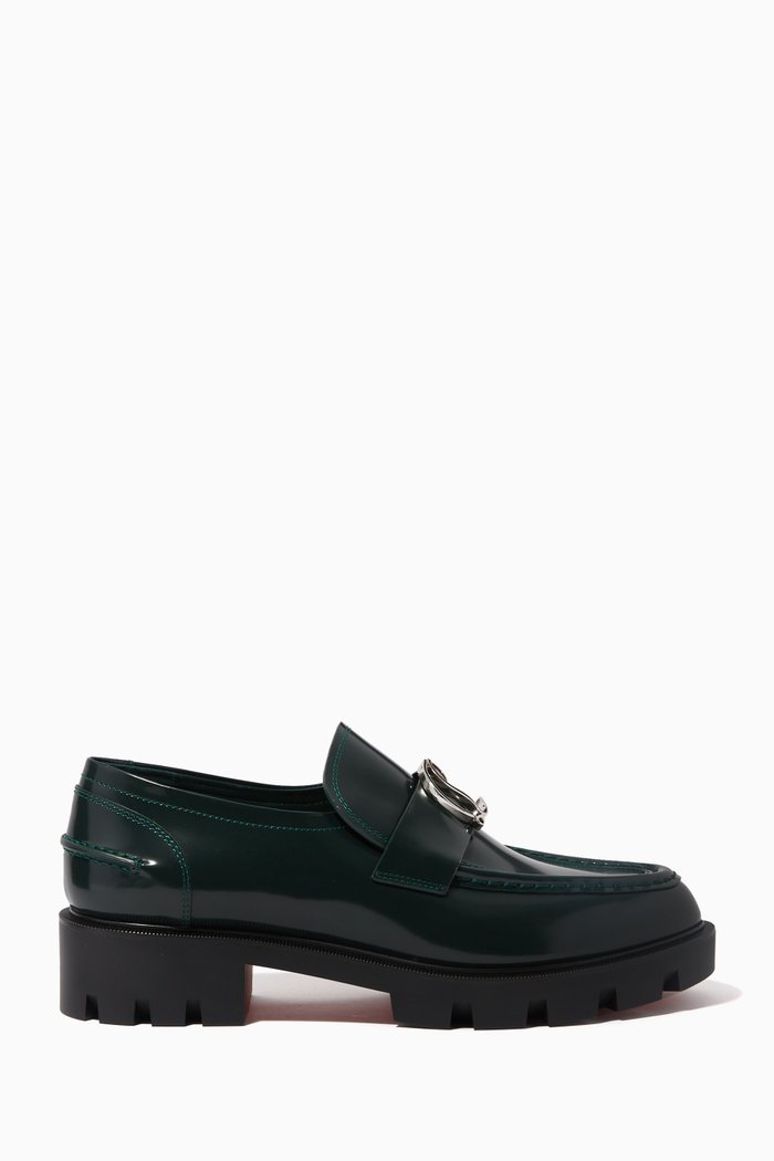 

CL Lug Moccassins in Calf Leather, Green