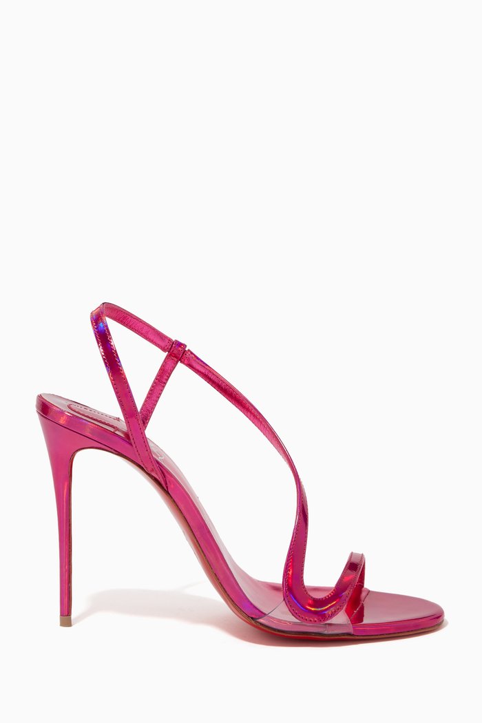 

Rosalie 100 Sandals in Metallic Leather, Pink