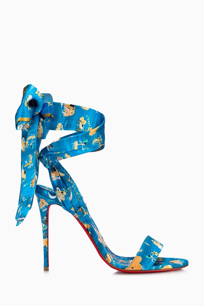 

Sandale Du Désert 100 Heels in Satin Crepe, Multicolour