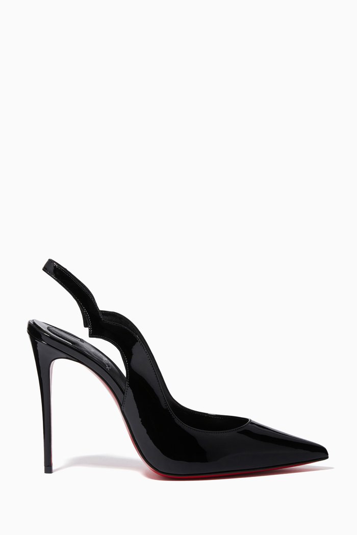 

Hot Chick Sling Pumps in Patent Leather, Black