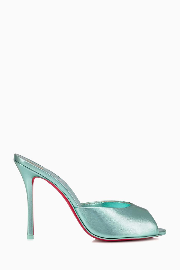 

Me Dolly 100 Mules in Laminated Leather, Blue