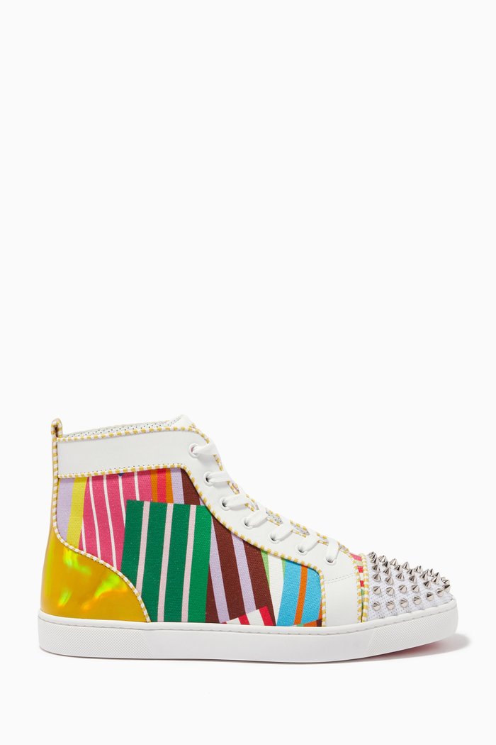 

Lou Spikes in Grand Bain Cotton Canvas & Leather, Multicolour