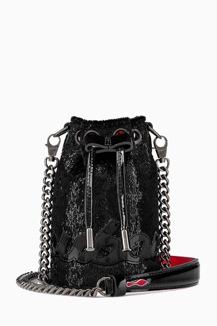 

Mini Marie Jane Bucket Bag in Velvet, Black