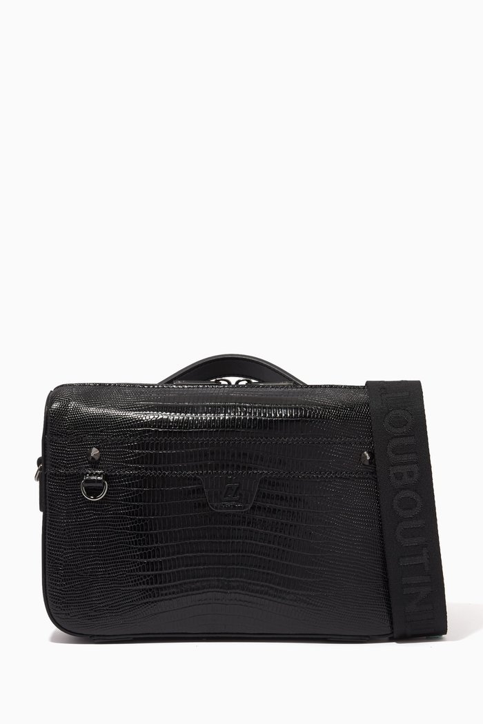

Ruisbuddy Messenger Bag in Lizzy Calf Leather, Black