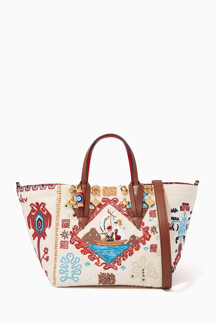 

Greekaba Tote Bag in Embroidered Canvas, Multicolour