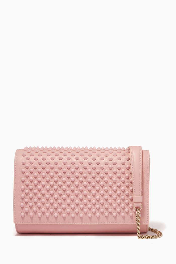 Paloma Clutch in Leather, Pink