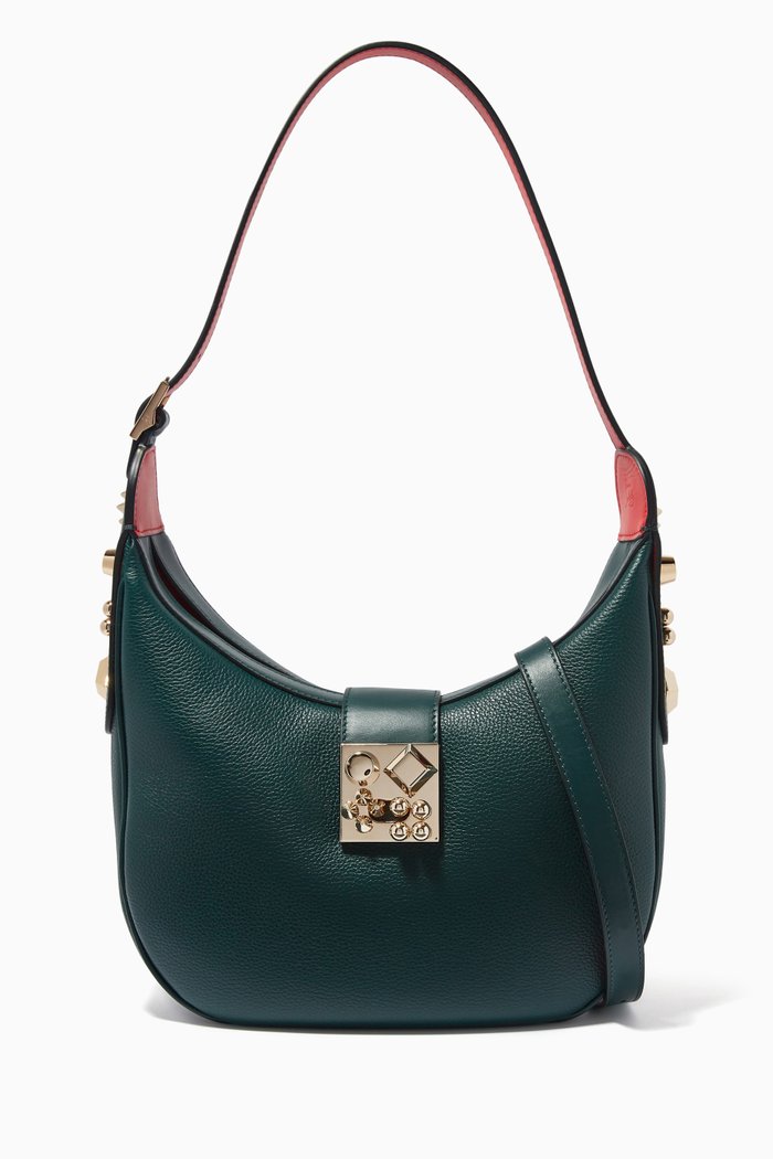 

Small Carasky Shoulder Bag in Leather, Green