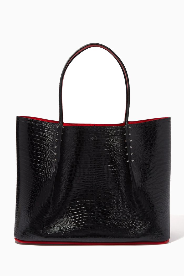 

Large Cabarock Tote Bag in Lizard-embossed Leather, Black