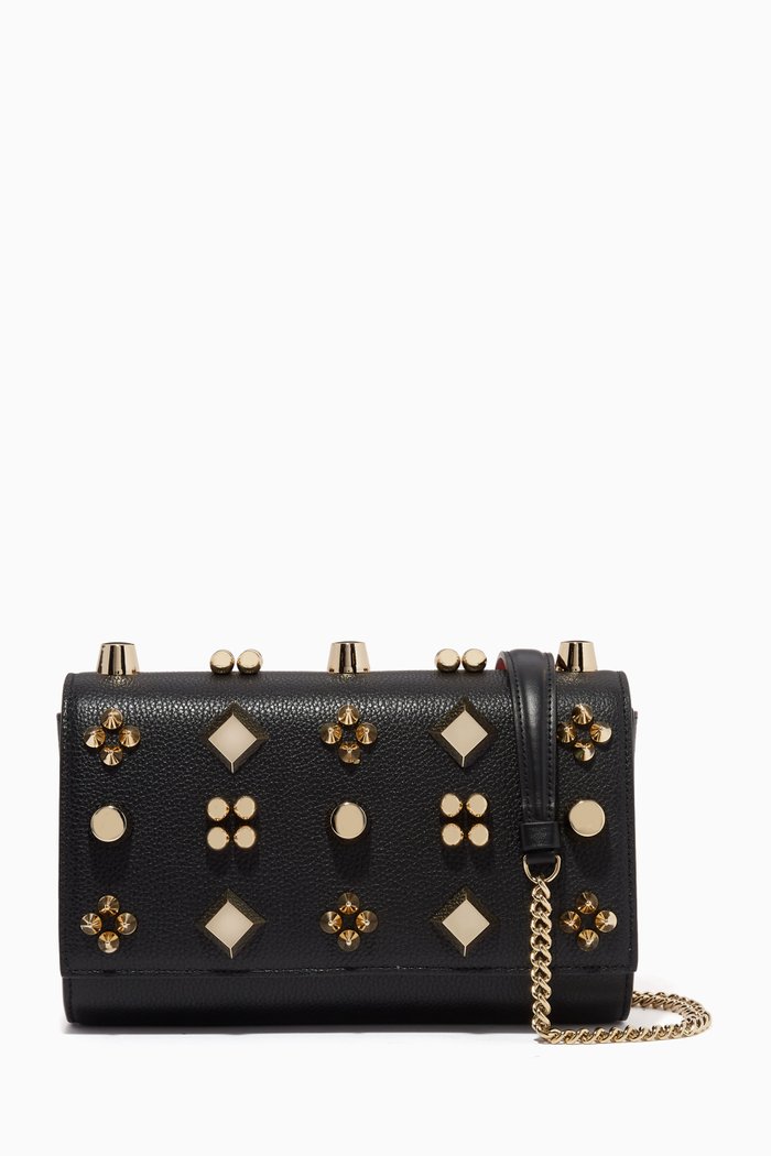 

Paloma Spikes Clutch in Leather, Black