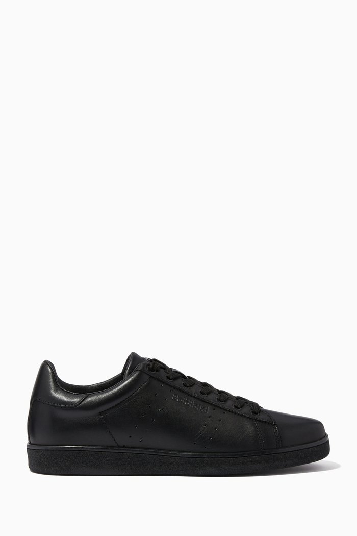 

Low Lace-up Sneakers in Leather, Black