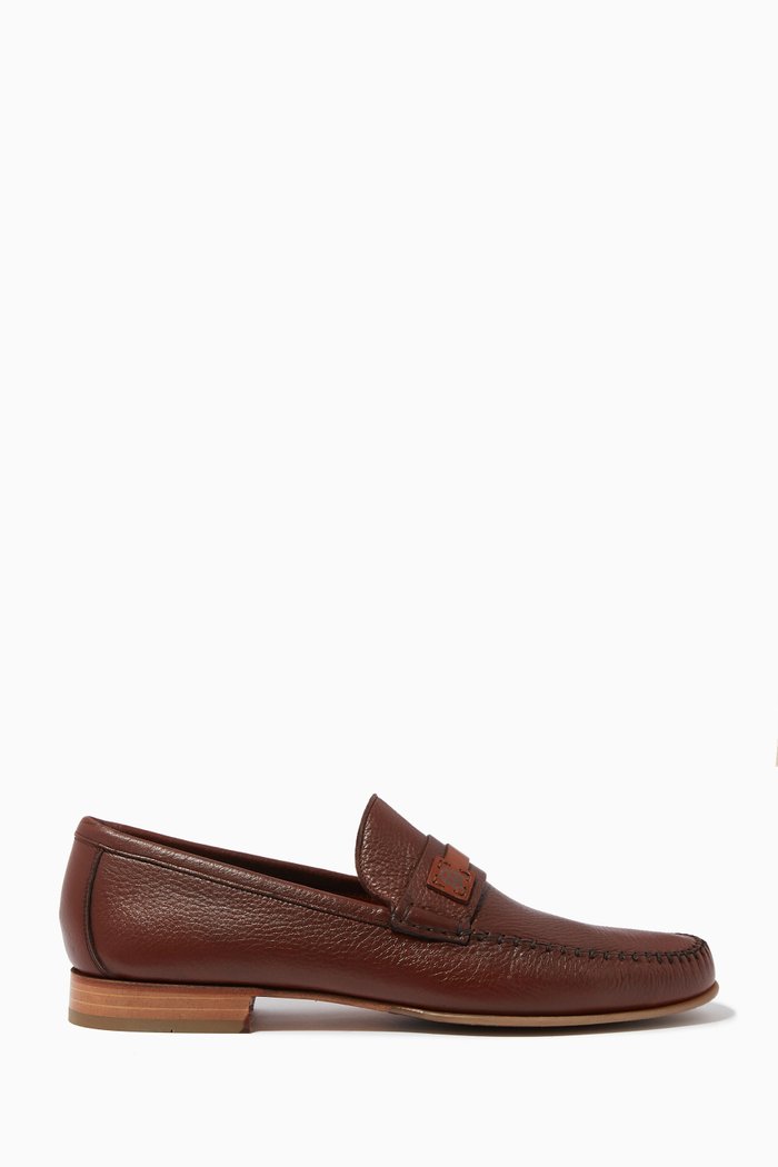 

Heel Loafers in Synthetic Fabric, Brown