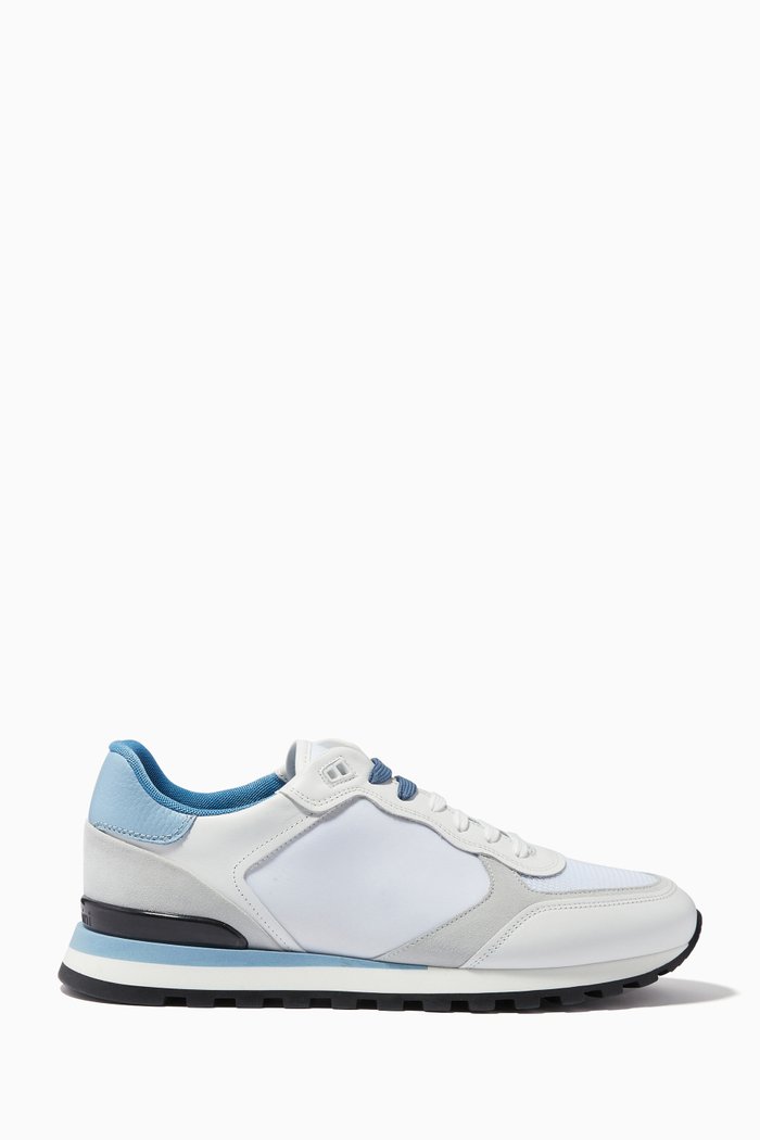 

Multicolour Sneakers in Leather & Suede, White