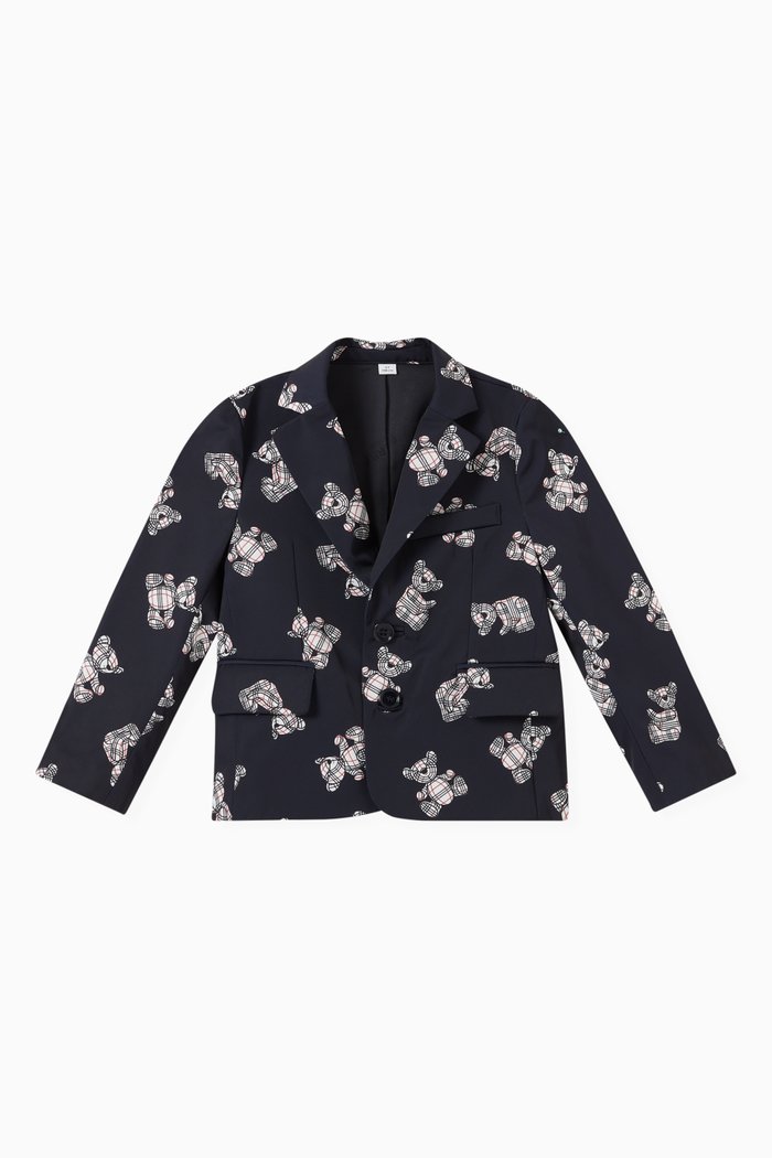 

Teddy Bear Print Blazer, Blue