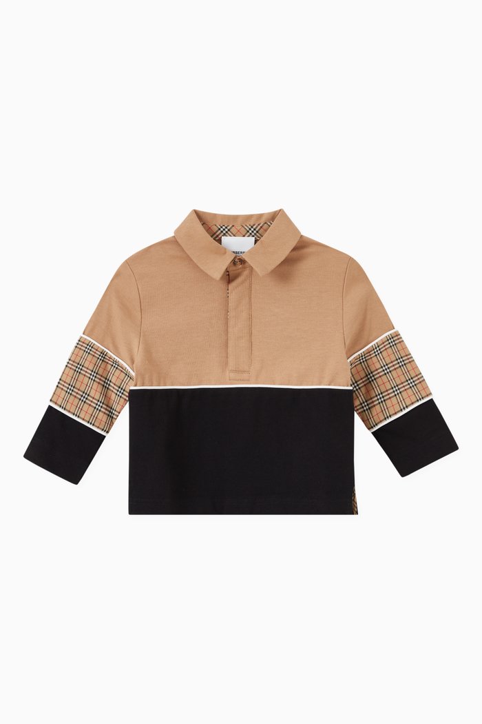 

Gerry Check Print Polo Shirt in Cotton, Neutral