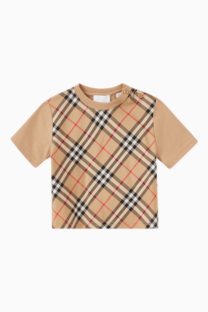 

Eli Checked T-shirt in Cotton, Neutral
