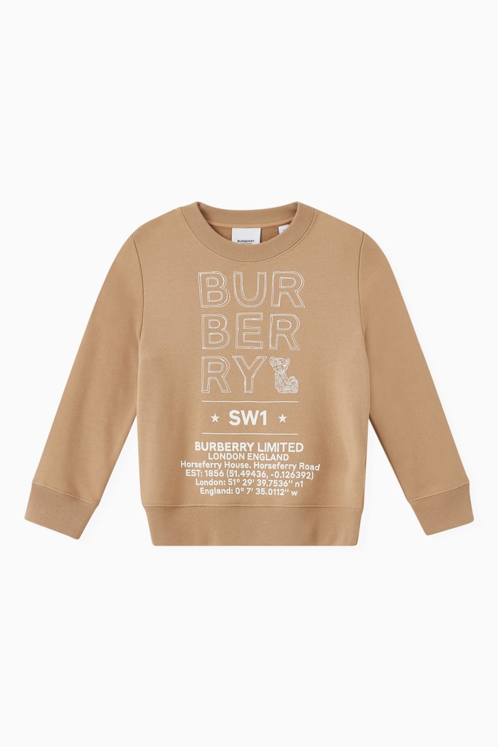

Logo Print Sweater in French Terry, Neutral