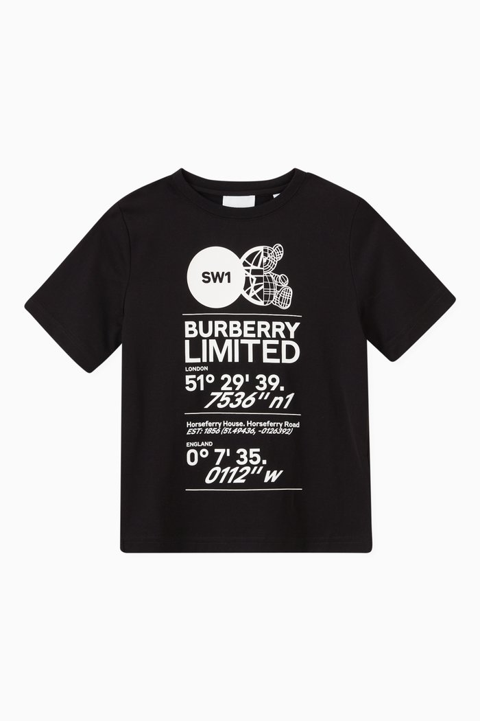 Joel Address Print T-shirt in Cotton, Black