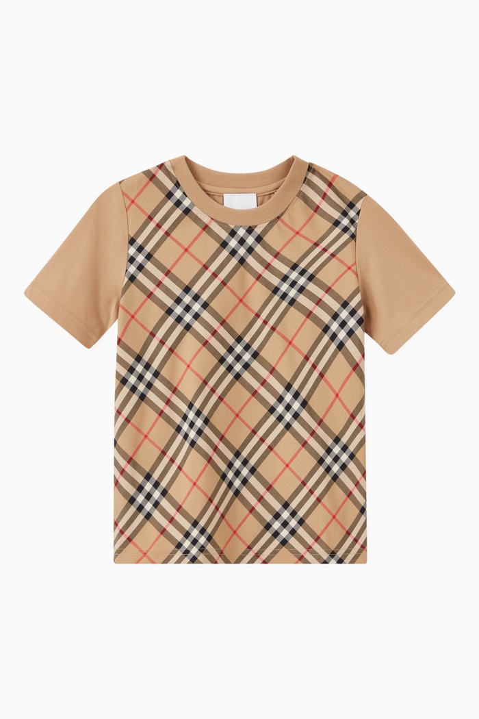 

Eli Checked T-shirt in Cotton, Neutral