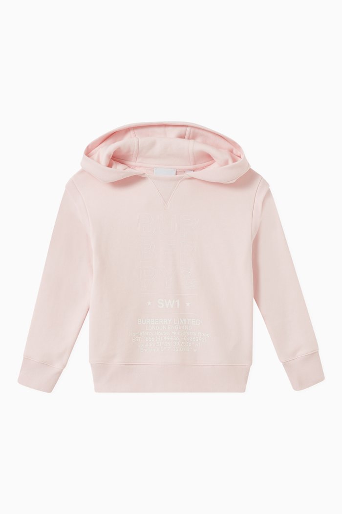 

Angie Address Print Hoodie in French Terry, Pink