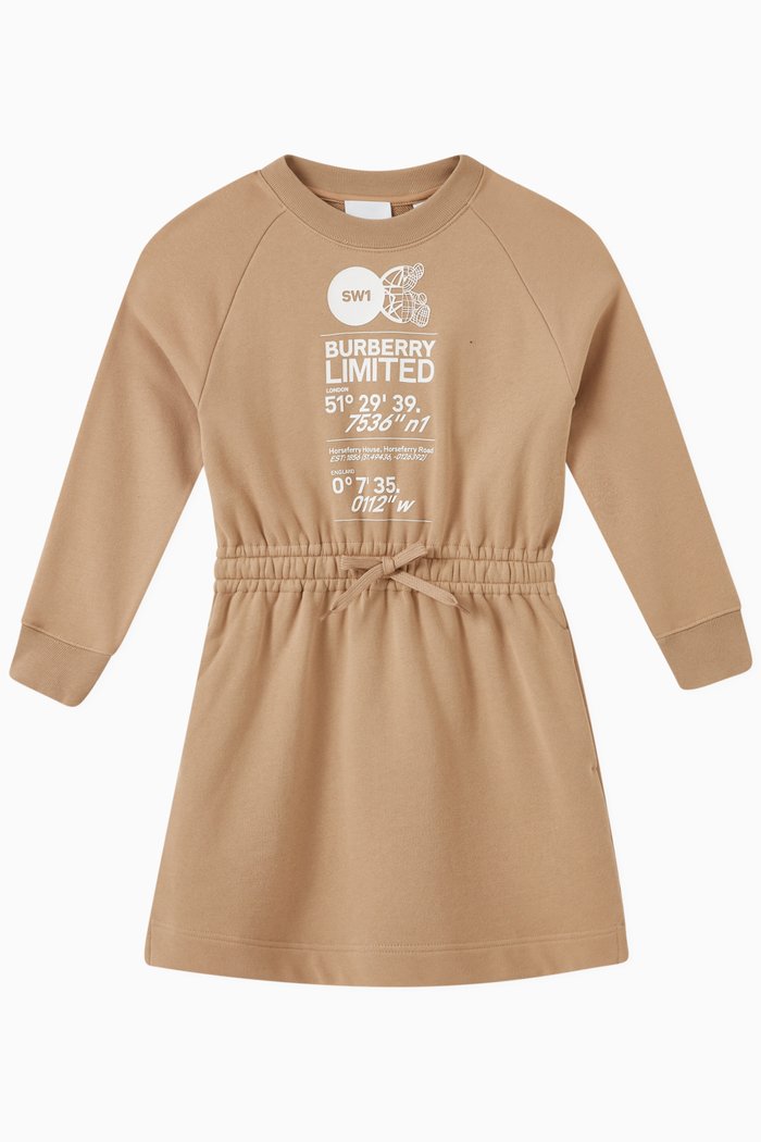 

Address Print Dress in Cotton, Neutral