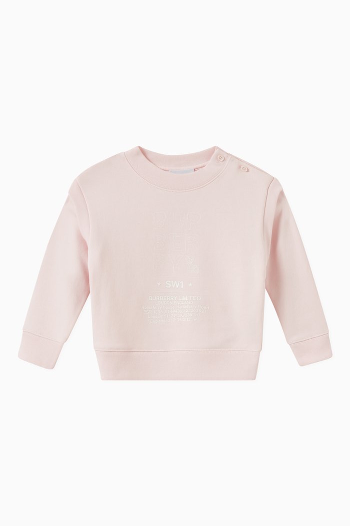 

Angie Address Print Sweatshirt in French Terry, Pink