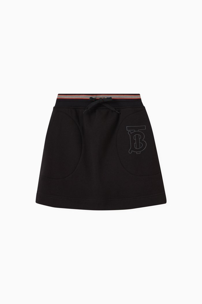 

Lisey Monogram Print Skirt in Cotton, Black
